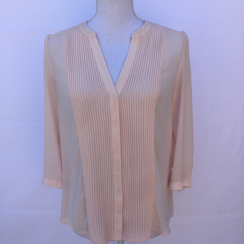 H&M Career V Neck Blouse Woman’s 6 Pale Pink